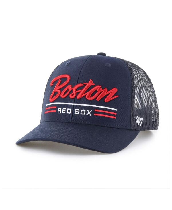 47 ブランド メンズ アクセサリー 帽子 '47 Brand Men's Navy Boston Red Sox Garner Trucker Adjustable Hat Navy ネイビー|ReVida 店