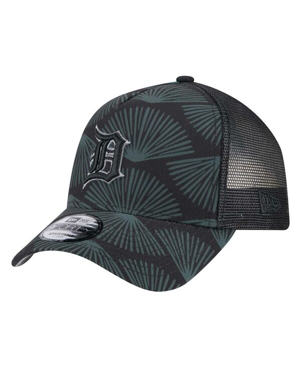 ニューエラ メンズ アクセサリー 帽子 New Era Men's Black Detroit Tigers 9FORTY A-Frame Trucker Adjustable Hat Black ブラック|ReVida 店