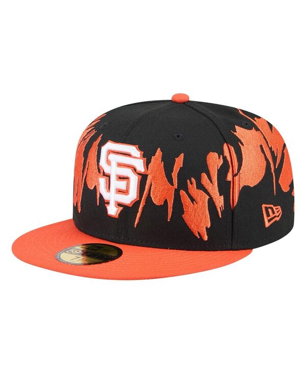 ニューエラ メンズ アクセサリー 帽子 New Era Men's Black/Orange San Francisco Giants Retro Pattern 59FIFTY Fitted Hat Black Orange ブラック