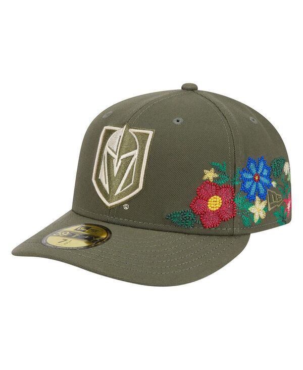 ニューエラ メンズ アクセサリー 帽子 フラワー New Era Men's Olive Vegas Golden Knights Tonal Florals 59FIFTY Fitted Hat Olive オリーブ
