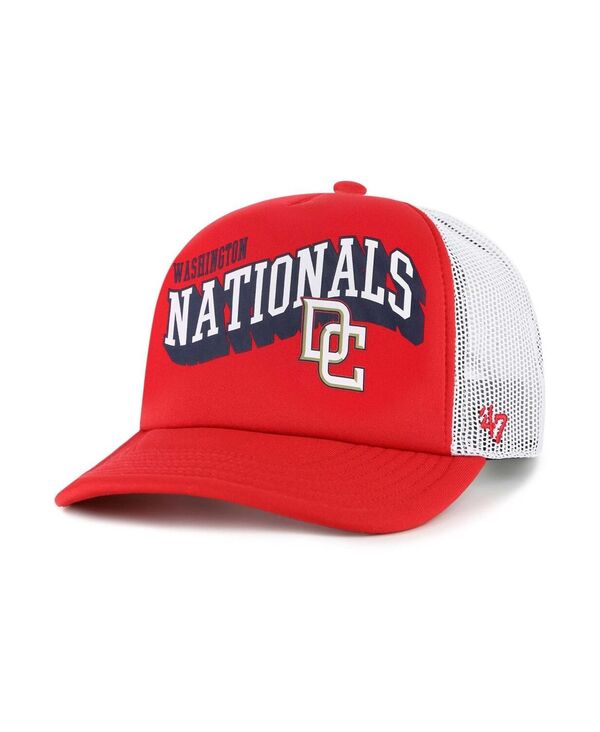 47 ブランド メンズ アクセサリー 帽子 '47 Brand Men's Red Washington Nationals Meander Foam Trucker Snapback Hat Red レッド|ReVida 店