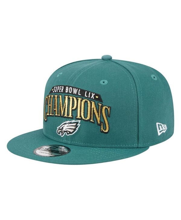ニューエラ メンズ アクセサリー 帽子 New Era Men's Midnight Green Philadelphia Eagles Super Bowl LIX Champions 9FIFTY Snapback Hat Green グリーン｜ReVida 店