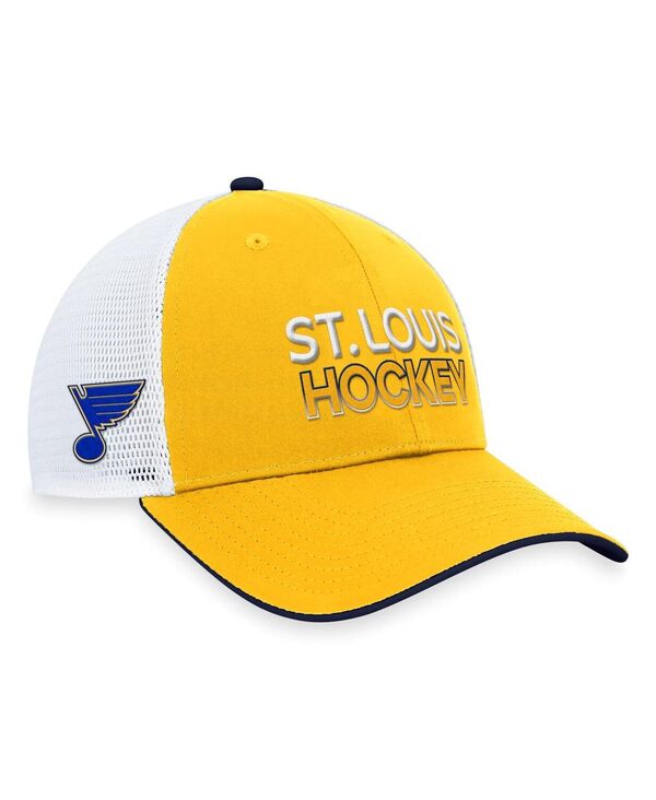 ファナティクス メンズ アクセサリー 帽子 Fanatics Men's Gold St. Louis Blues Authentic Pro Rink Trucker Adjustable Hat Gold ゴールド｜ReVida 店 9,485円
