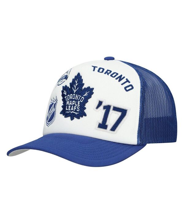 ミッチェル&ネス メンズ アクセサリー 帽子 Mitchell & Ness Men's White/Blue Toronto Maple Leaf's Gridlock Trucker Adjustable Hat White Blue ホワイト 8,386円