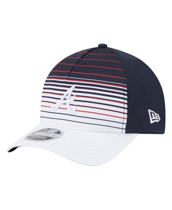 ニューエラ メンズ アクセサリー 帽子 New Era Men's Navy Atlanta Braves Gradient 9FORTY M-Crown Adjustable Hat Navy ネイビー|ReVida 店