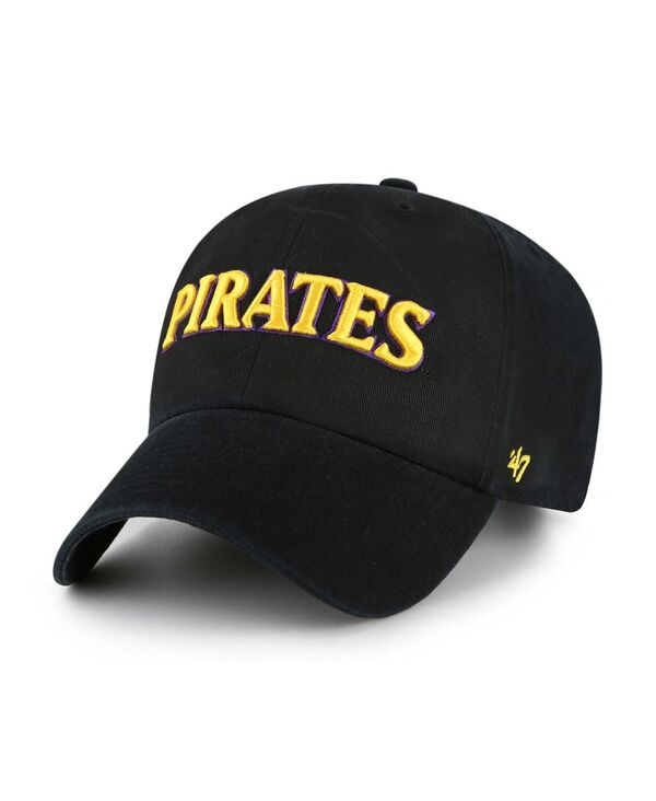 47 ブランド メンズ アクセサリー 帽子 '47 Brand Men's Black ECU Pirates Clean Up Adjustable Hat Black ブラック