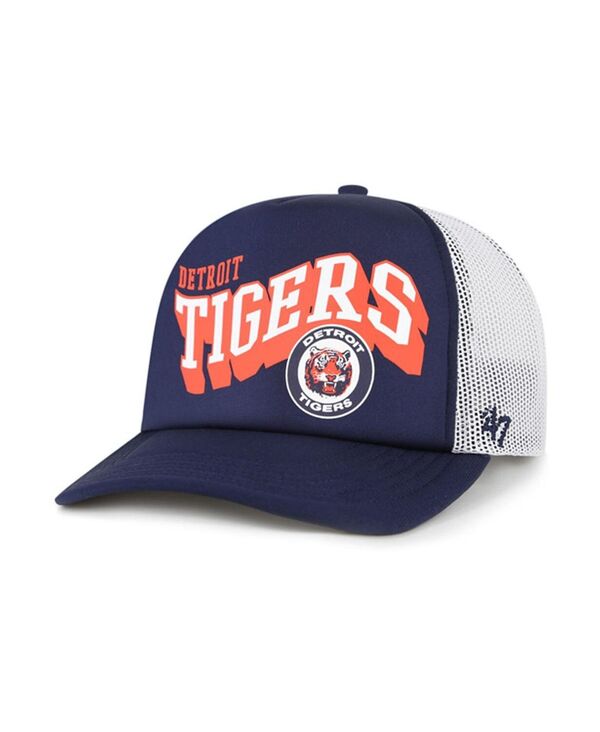 47 ブランド メンズ アクセサリー 帽子 '47 Brand Men's Navy Detroit Tigers Meander Foam Trucker Snapback Hat Navy ネイビー|ReVida 店