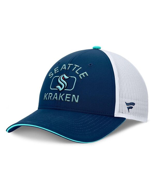 ファナティクス メンズ アクセサリー 帽子 Fanatics Men's Deep Sea Blue/White Seattle Kraken Authentic Pro Rink Trucker Hat Deep Sea Blue White ホワイト|ReVida 店