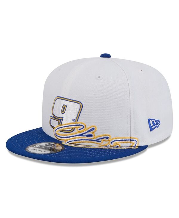 ニューエラ メンズ アクセサリー 帽子 New Era Men's White/Blue Chase Elliott 9FIFTY Snapback Hat White Blue ホワイト