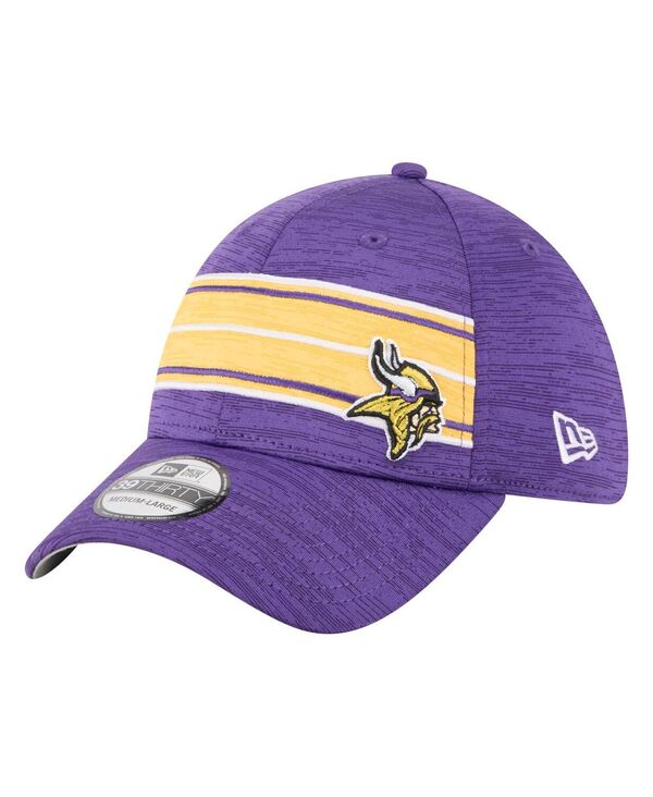 ニューエラ メンズ アクセサリー 帽子 New Era Men's Purple Minnesota Vikings Stripes 39THIRTY Flex Hat Purple パープル