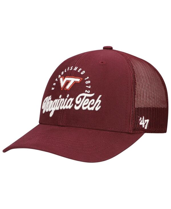 47 ブランド メンズ アクセサリー 帽子 '47 Brand Men's Maroon Virginia Tech Hokies Pitstop Trucker Adjustable Hat Maroon マルーン