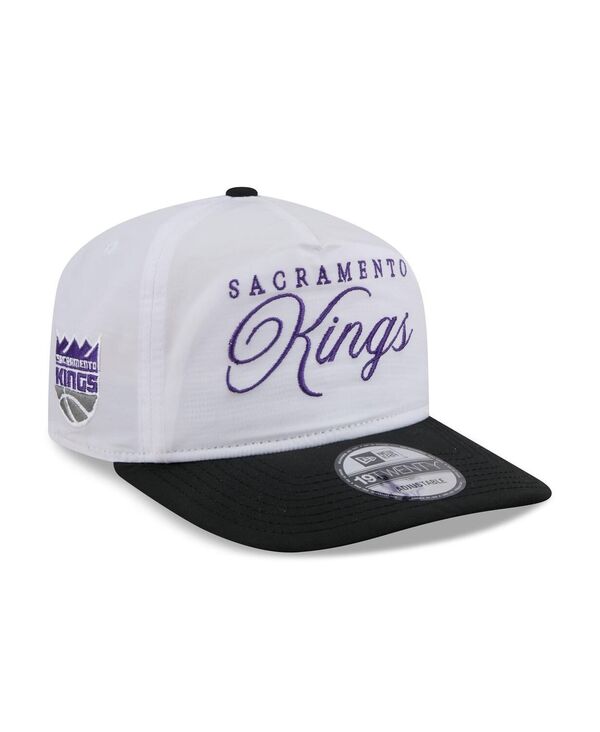 ニューエラ メンズ アクセサリー 帽子 ナイロン New Era Men's White/Black Sacramento Kings 2025 NBA Draft On-Stage Nylon 19TWENTY Adjustable Hat White Black ホワイト