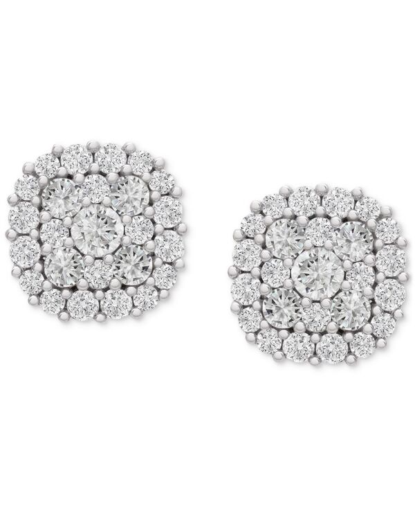 ラップド イン ラヴ レディース アクセサリー ピアス・イヤリング Wrapped in Love Diamond Halo Cluster Stud Earrings (2 ct. t.w.) in 14K whiteGold ホワイト