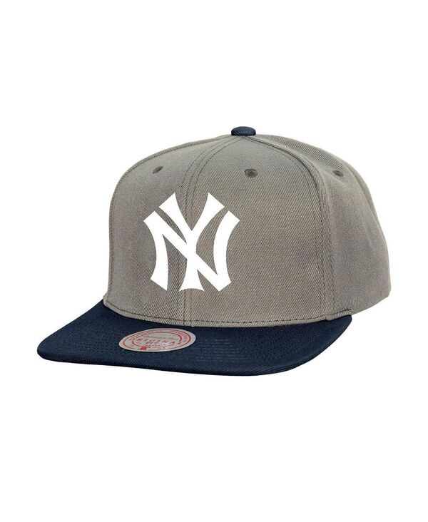 ミッチェル&ネス メンズ アクセサリー 帽子 Mitchell & Ness Men's Gray New York Yankees Cooperstown Collection Basic Flip Snapback Hat Gray グレー
