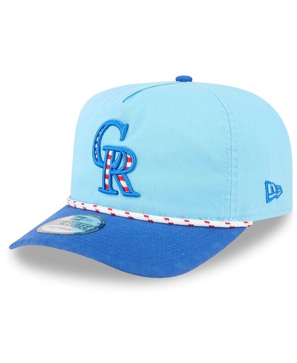 ニューエラ メンズ アクセサリー 帽子 New Era Men's Light Blue/Blue Colorado Rockies 2025 Fourth of July Golfer Snapback Hat Light blue ブルー