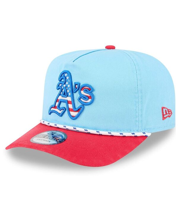 ニューエラ メンズ アクセサリー 帽子 New Era Men's Light Blue/Red Athletics 2025 Fourth of July Golfer Snapback Hat Light Blue Red ブルー