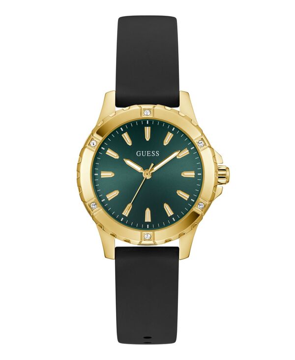 ゲス レディース アクセサリー 腕時計 GUESS Women's Black Gold Tone Analog Watch 35mm Gold-tone ゴールド｜ReVida 店