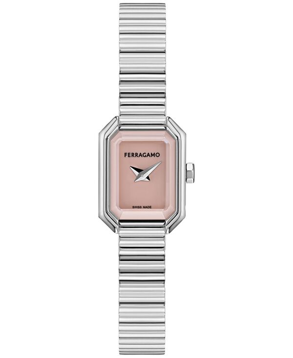 フェラガモ レディース アクセサリー 腕時計 プチ Tシャツ Ferragamo Women's Swiss Crystal Petite Stainless Steel Bracelet Watch 15x20mm Stainless Steel