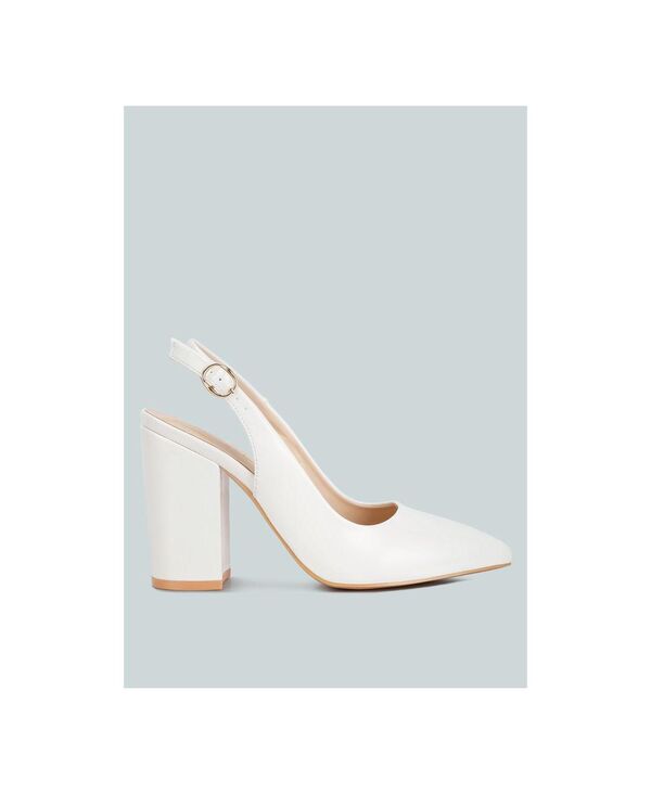 ロンドンラグ レディース シューズ サンダル London Rag Womens dalaney slingback high block sandals White ホワイト