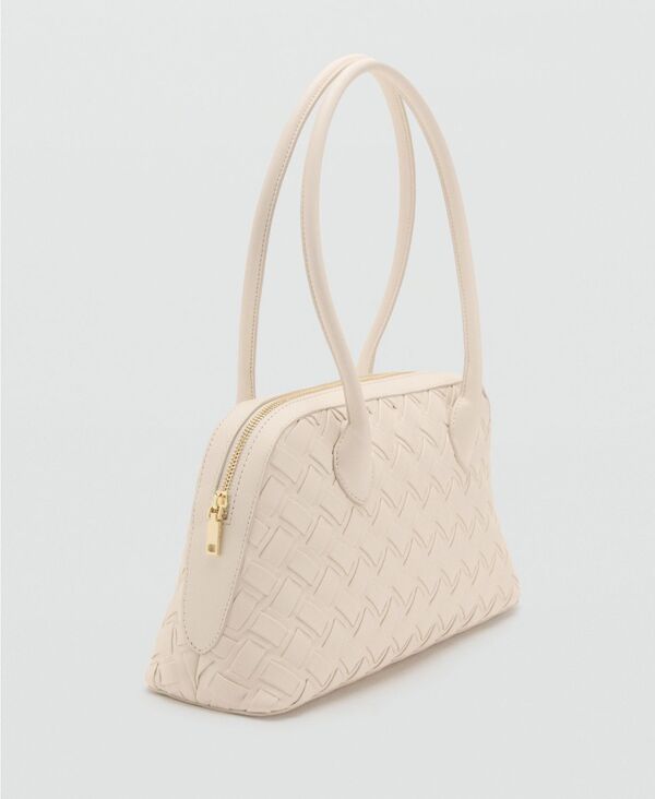 マンゴ レディース バッグ ハンドバッグ MANGO Women's Braided Bowling Bag Off White オフホワイト|ReVida 店