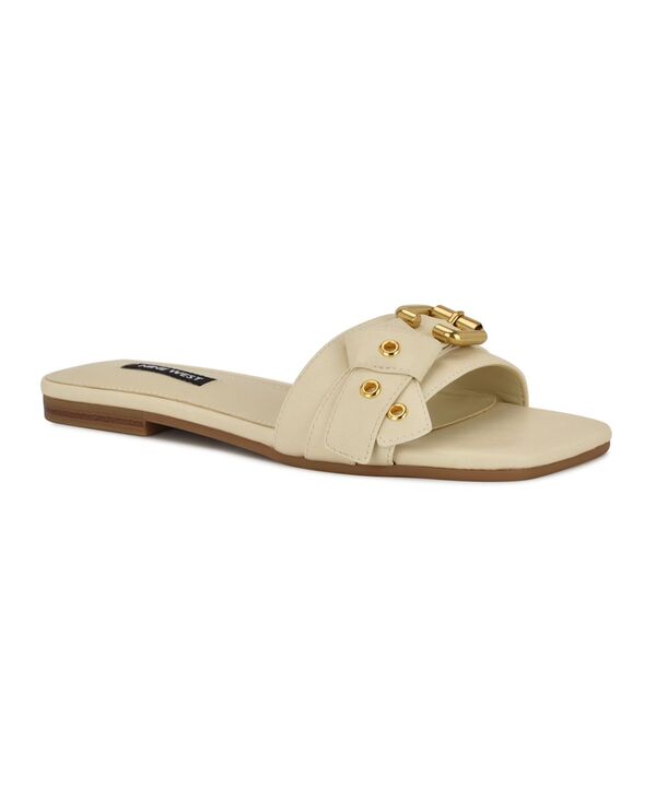 ナインウェスト レディース シューズ サンダル Nine West Women's Missj Buckle Slip-On Flat Sandals Cream クリーム