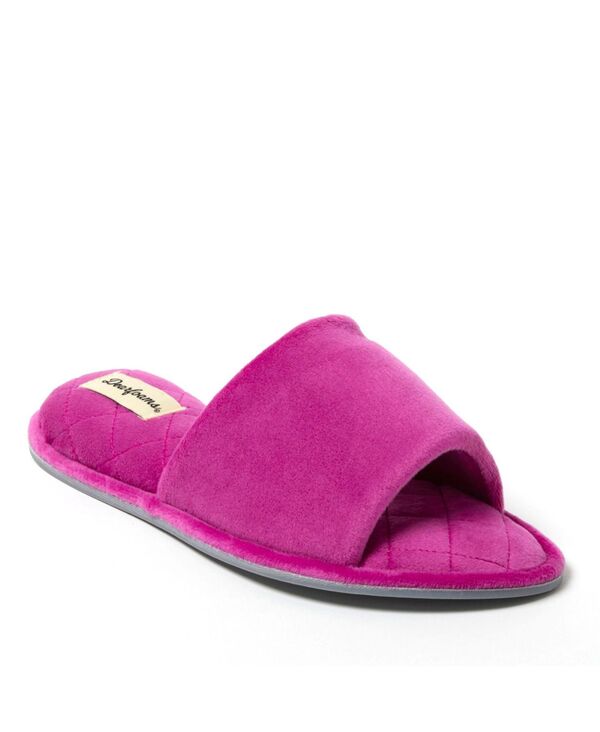 ディアフォームズ レディース シューズ サンダル Dearfoams Women's Beatrice Microfiber Velour Shower Slide House Slipper Mystic purple パープル