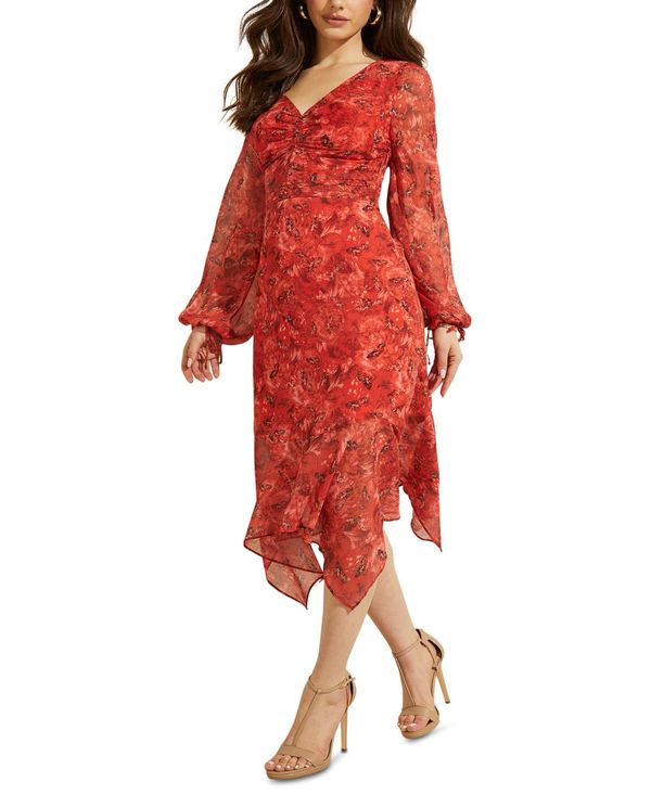 公式の ゲス レディース ワンピース トップス Seraphina Floral Midi Dress Flutter Peonies Print 最安 Www Rvworkshop Com