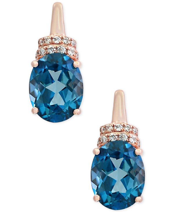 国産 エフィー レディース ピアス イヤリング アクセサリー Ocean Bleu By Effy Reg London Blue Topaz 4 1 4 Ct T W And Diamond Accent Drop Earrings In 14k Rose Gold London Blue Topaz Revida 店 最適な材料 Vega Org Rs