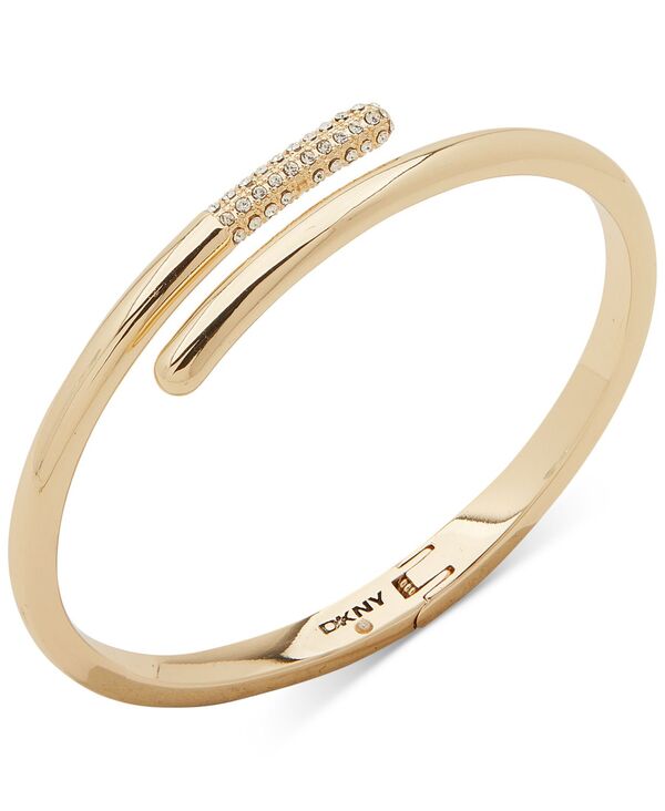 ダナ キャラン ニューヨーク レディース アクセサリー ブレスレット・バングル・アンクレット DKNY Gold-Tone Pav Crystal Bypass Bangle Bracelet Crystal Wh ゴールド