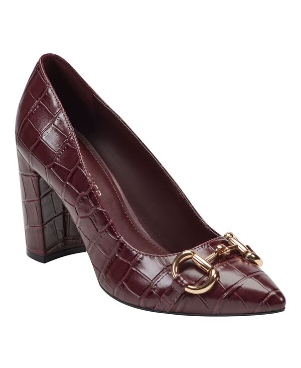マークフィッシャー レディース シューズ パンプス ヒール Marc Fisher Women's Gruff Bit High Block Heel Pumps Dark Red Croco レッド
