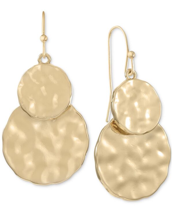 スタイルアンドコー レディース アクセサリー ピアス・イヤリング Style & Co Gold-Tone Double Hammered Disc Drop Earrings Gold ゴールド｜ReVida 店
