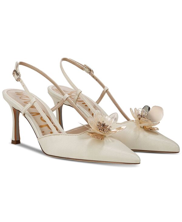 サムエデルマン レディース シューズ パンプス Sam Edelman Women's Mali Slingback Dress Pumps Pearl Ivory Silk Fabric アイボリー