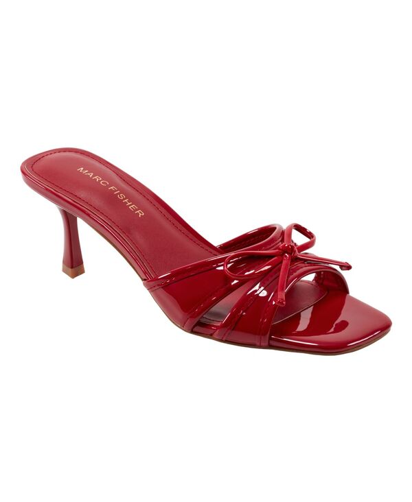 マークフィッシャー レディース シューズ サンダル Marc Fisher Women's Delphy Slip-On Sandals Red Patent レッド｜ReVida 店