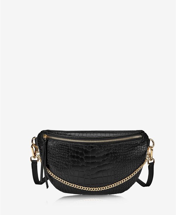 ギギニューヨーク レディース 御徒面子 ボディバッグ・ウエストポーチ ミニ GiGi New York Beck Mini Crossbody Sling Bag Black Embossed Croc 黒いこと