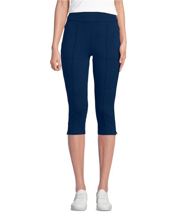 ランズエンド レディース ボトムス カジュアルパンツ プチ パンツ キャップ Lands' End Women's Petite Starfish High Rise Pintuck Capri Pants Deep sea navy ネイビー