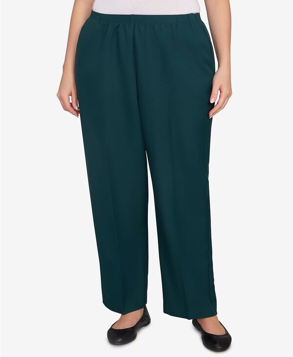 アルフレッド ダナー レディース ボトムス カジュアルパンツ プラスサイズ パンツ Alfred Dunner Plus Size Classic Poly Accord Medium Length Pants Emerald エメラルド