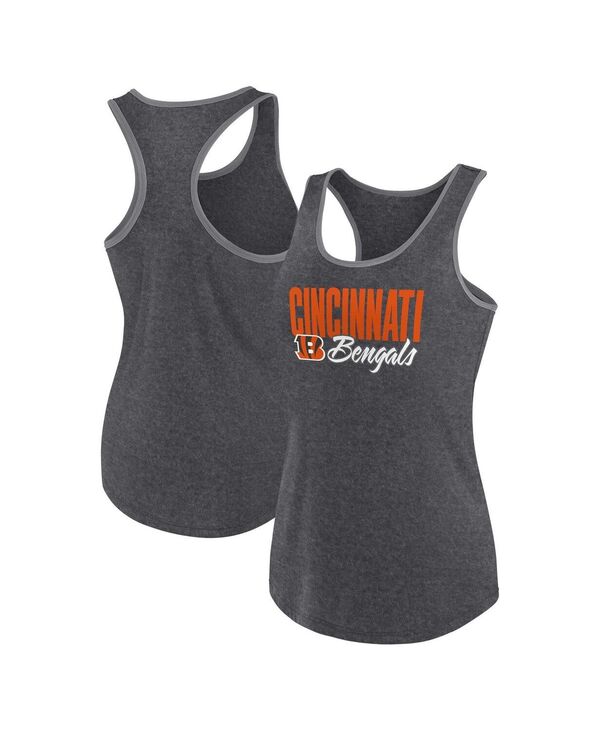 ファナティクス レディース トップス タンクトップ プラスサイズ Fanatics Women's Heather Black Cincinnati Bengals Plus Size Fuel Tank Top Heather Black ブラック