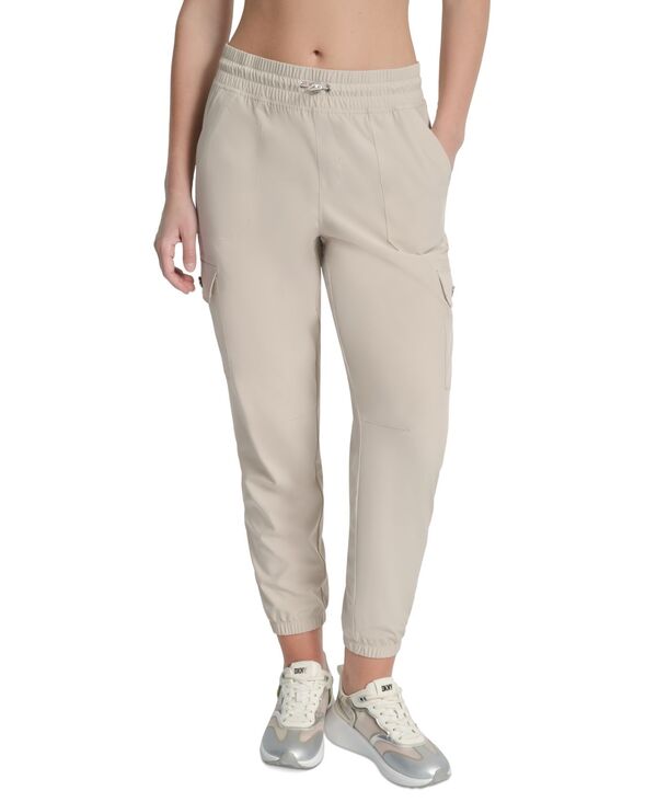 ダナ キャラン ニューヨーク州 レディース ボトムス 心地好いズボン下 ズボン下 DKNY Women\u0027s Drawcord-Waist Cargo Jogger Pants Pebble パンツ-レディースファッション
