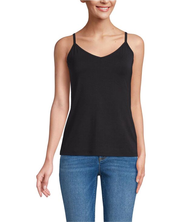 ランズエンド レディース トップス シャツ Vネック Lands' End Women's Cooling V-neck Camisole Black ブラック