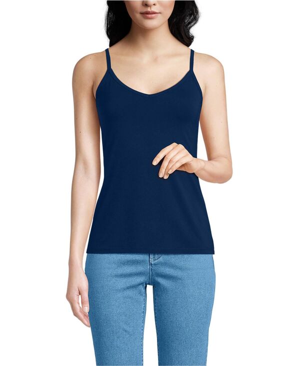 ランズエンド レディース トップス シャツ Vネック Lands' End Women's Cooling V-neck Camisole Deep sea navy ネイビー