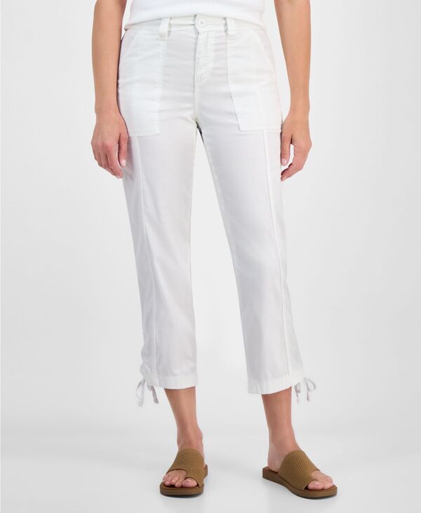 スタイルアンドコー レディース ボトムス カジュアルパンツ パンツ アンクル Style & Co Women's Mid Rise Tie-Hem Ankle Pants 2P-24W Bright White ホワイト