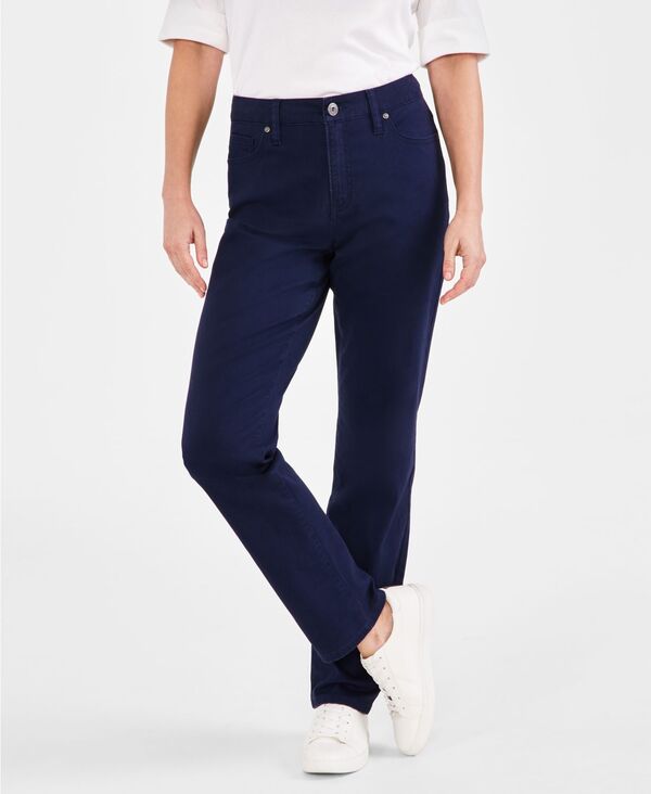スタイルアンドコー レディース ボトムス カジュアルパンツ パンツ Style & Co Women's Straight-Leg High Rise Twill Pants 2-28W Industrial Blue ブルー