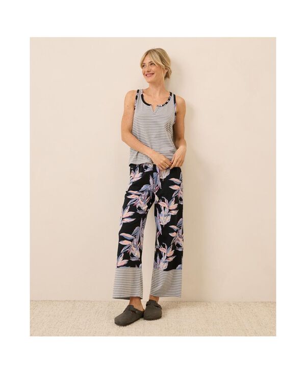 パクト レディース アンダーウェア ナイトウェア コットン Pact Women's Organic Cotton Staycation Sleep Tank Dark leaves｜ReVida 店