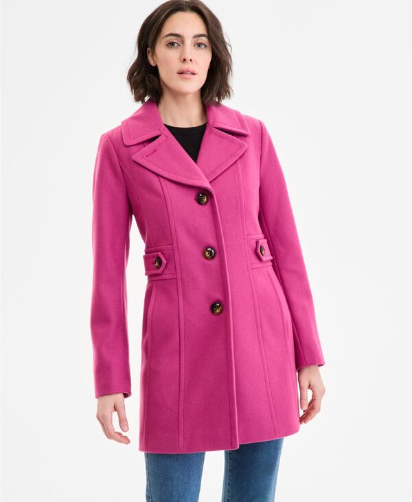 アンクライン レディース アウター ジャケット・ブルゾン コート Anne Klein Women's Single-Breasted Notched-Collar Peacoat Mulberry 28,712円