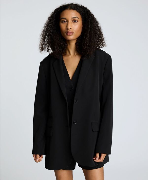 ケネスコール レディース アウター ジャケット・ブルゾン ブレザー Kenneth Cole Women's Luxe Twill Two-Button Boyfriend Blazer Black ブラック|ReVida 店