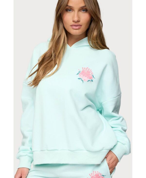 アディクテッド レディース アウター パーカー・スウェット パーカー Edikted Women's Beach Bloom Hoodie Mint ミント｜ReVida 店