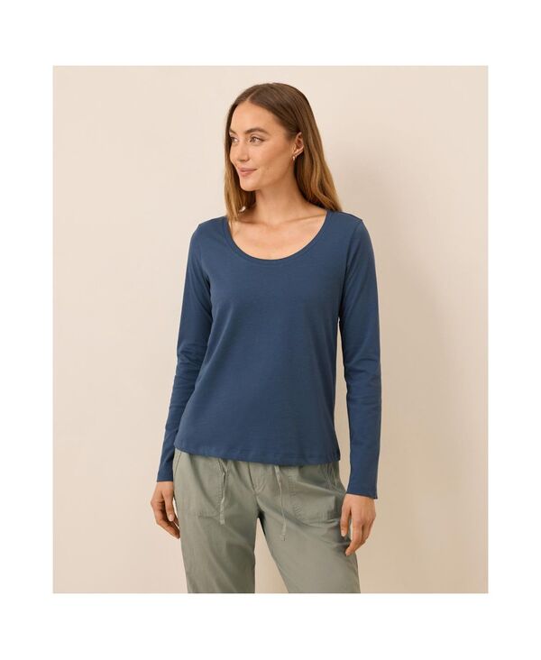 パクト レディース トップス シャツ Tシャツ コットン Pact Women's Organic Cotton Softspun Long Sleeve Scoop Neck Tee French navy ネイビー｜ReVida 店 9,110円