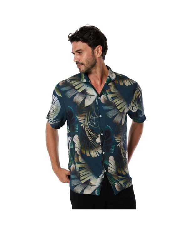 ミオマリオ メンズ トップス プルオーバー 落ちこむ Mio Marino Mens Casual Button-Down Hawaiian Short Sleeve Shirt Palm cove