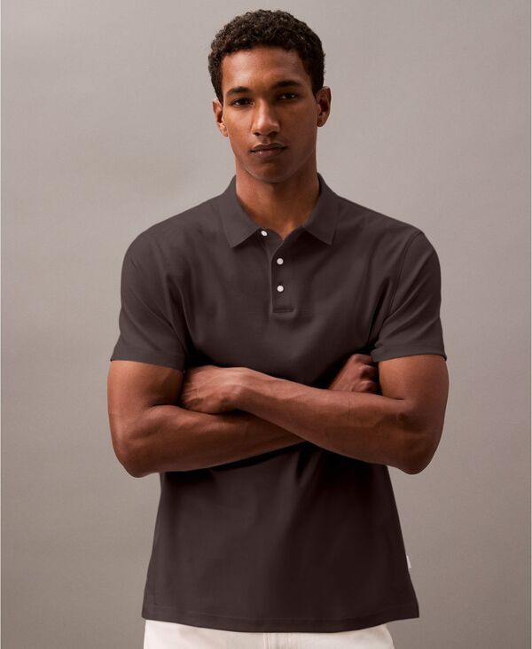 カルバンクライン メンズ トップス シャツ ポロシャツ コットン Calvin Klein Men's Short Sleeve Supima Cotton Polo Shirt Chocolate Torte チョコレート