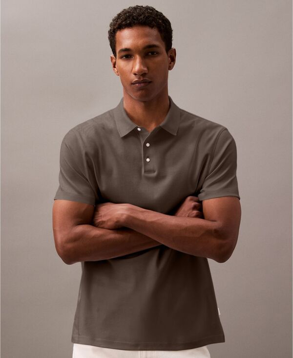 カルバンクライン メンズ トップス シャツ ポロシャツ コットン Calvin Klein Men's Short Sleeve Supima Cotton Polo Shirt Morel